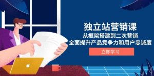 (13902期)独立站营销课,从框架搭建到二次营销,全面提升产品竞争力和用户忠诚度-AI学习资源网