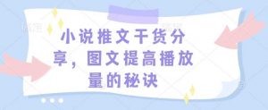 小说推文干货分享,图文提高播放量的秘诀-AI学习资源网