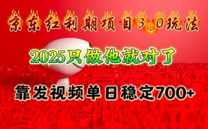 京东红利项目3.0玩法,2025只做他就对了,靠发视频单日稳定700+-AI学习资源网