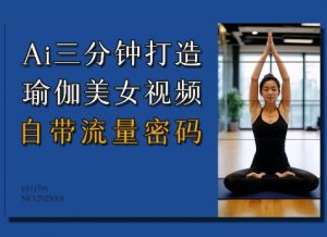 Ai3分钟打造瑜伽美女视频,自带流量密码-AI学习资源网