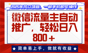 微信流量主自动推广,轻松日入800+,简单易上手,做就有收益。-AI学习资源网