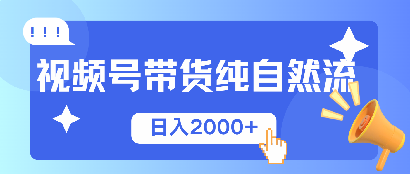 视频号带货，纯自然流，起号简单，爆率高轻松日入2000+-AI学习资源网