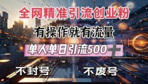 全网独家引流创业粉,有操作就有流量,单人单日引流500+,不封号、不费号-AI学习资源网