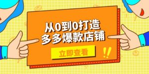从0到0打造多多爆款店铺,选品、上架、优化技巧,助力商家实现高效运营-AI学习资源网