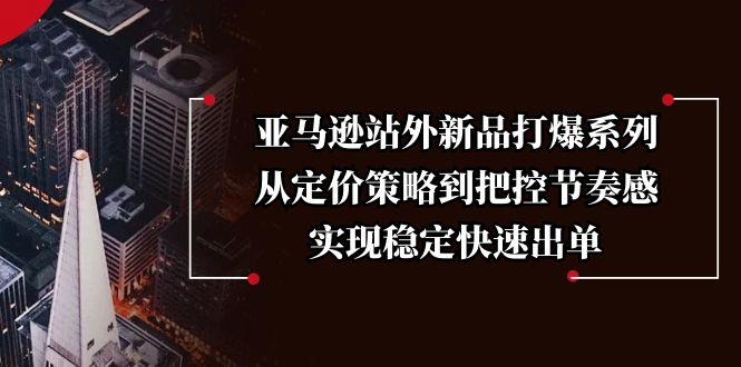 亚马逊站外新品打爆系列，从定价策略到把控节奏感，实现稳定快速出单-AI学习资源网