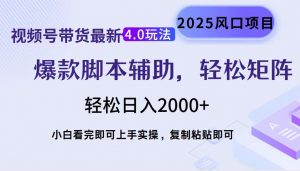 视频号带货最新4.0玩法,作品制作简单,当天起号,复制粘贴,轻松矩阵…-AI学习资源网
