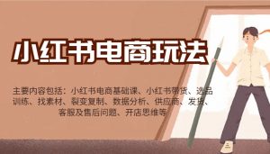 小红书电商玩法:带货/选品/找素材/裂变/数据分析/供应商/发货/售后/开店思维等-AI学习资源网