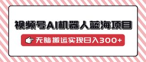 视频号AI机器人蓝海项目,操作简单适合0基础小白,无脑搬运实现日入300+-AI学习资源网