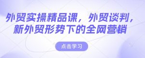 外贸实操精品课,外贸谈判,新外贸形势下的全网营销-AI学习资源网