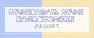 知乎小说推文怎么玩，知乎小说推文项目保姆级实战教程-AI学习资源网