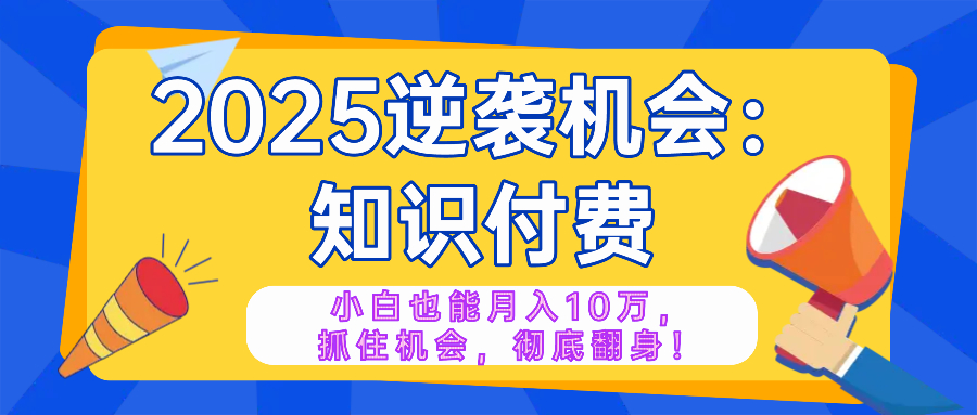 2025逆袭项目——知识付费，小白也能月入10万年入百万，抓住机会彻底翻…-AI学习资源网