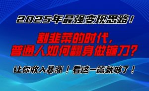 2025年最强变现思路,割韭菜的时代, 普通人如何翻身做镰刀?【揭秘】-AI学习资源网