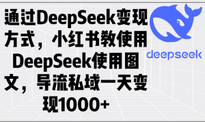 通过DeepSeek变现方式,小红书教使用DeepSeek图文,导流私域一天变现1000+-AI学习资源网