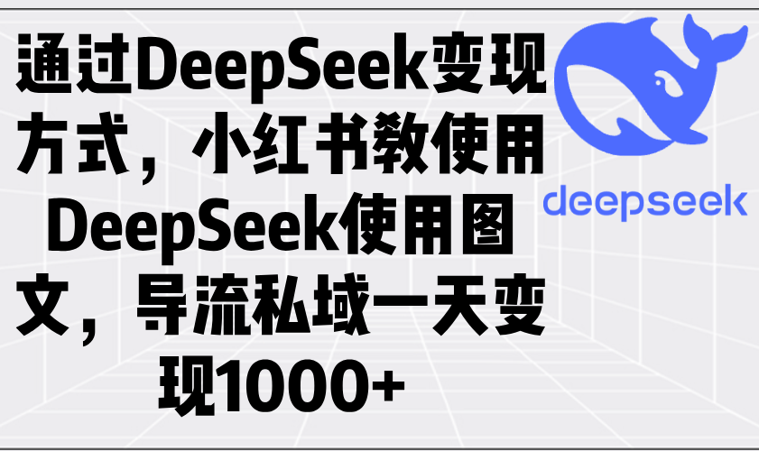 通过DeepSeek变现方式，小红书教使用DeepSeek图文，导流私域一天变现1000+-AI学习资源网