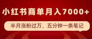 小红书商单最新玩法,半个月涨粉过万,五分钟一条笔记,月入7000+-AI学习资源网