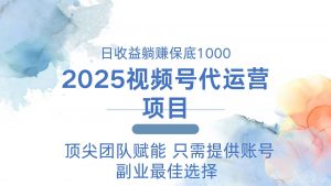 2025视频号代运营 日躺赚1000+ 只需提供账号-AI学习资源网