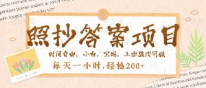 照抄答案,一个问题薅多遍,就有收益,每天一小时,轻松200+-AI学习资源网