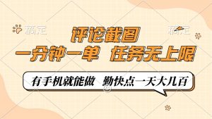 评论截图,一分钟一单,有手机就能做,任务无上限,轻松一天大几百-AI学习资源网