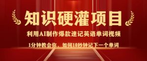 知识硬灌,10秒钟让你记住一个单词,3分钟一个视频,日入多张不是梦-AI学习资源网