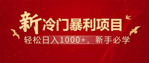 项目名称:每天一小时,轻松到手1000,冷门赚钱项目!-AI学习资源网
