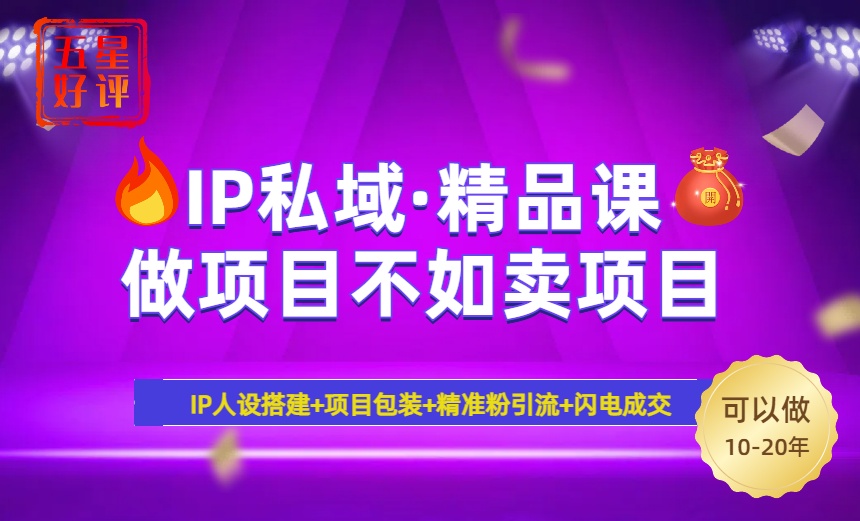 2025年“IP私域·密训精品课”，日赚3000+小白避坑年赚百万，暴力引流…-AI学习资源网