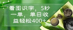 看图识字,5秒一单,单日收益轻松400+-AI学习资源网