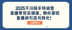 2025千川投手特训营:直播带货实操课,助你掌控直播间引流与转化!-AI学习资源网