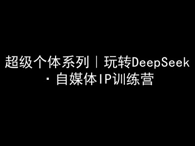 超级个体系列，玩转DeepSeek·自媒体IP训练营，deepseek教程-AI学习资源网