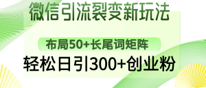微信引流裂变新玩法:布局50+长尾词矩阵,轻松日引300+创业粉-AI学习资源网
