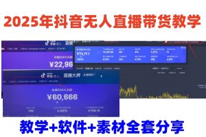 2025年抖音无人直播带货教学,从0到1全程干货快速撸金-AI学习资源网