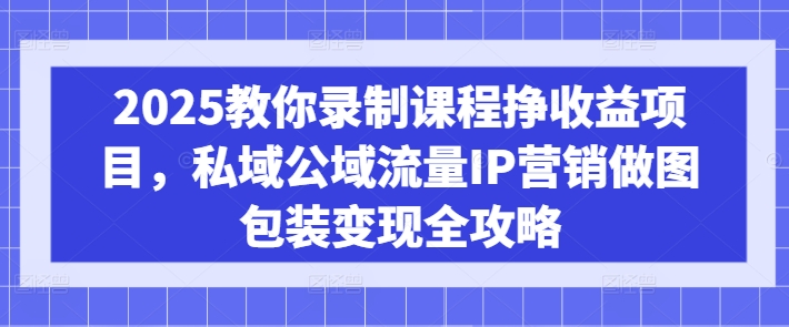 2025教你录制课程挣收益项目，私域公域流量IP营销做图包装变现全攻略-AI学习资源网