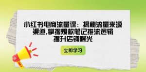 小红书电商流量课:揭秘流量来源渠道,掌握爆款笔记推流逻辑,提升店铺曝光-AI学习资源网