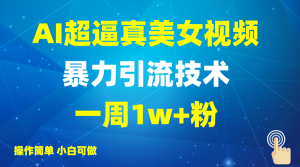 2025AI超逼真美女视频暴力引流,一周1w+粉,操作简单小白可做,躺赚视频收益-AI学习资源网