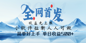 小软件拉新纯福利项目人人可做简单好上手一天收益500+-AI学习资源网