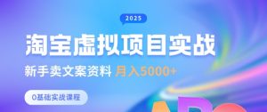 淘宝虚拟项目垂直玩法,新手卖文案资料,月入5k+-AI学习资源网