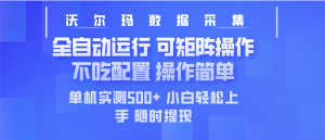 最新沃尔玛平台采集 全自动运行 可矩阵单机实测500+ 操作简单-AI学习资源网