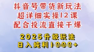 2025全新升级抖音带货玩法,一天纯利四位数,从剪辑到选品再到发布投流,超详细玩法揭秘-AI学习资源网