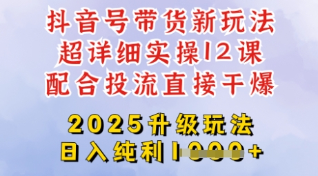 2025全新升级抖音带货玩法，一天纯利四位数，从剪辑到选品再到发布投流，超详细玩法揭秘-AI学习资源网