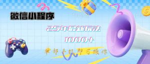 微信小程序-25年最新教学日入1000+最新玩法–单部手机即可操作,做就…-AI学习资源网
