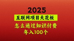 2025项目天花板,普通怎么通过知识付费翻身,年入百个【揭秘】-AI学习资源网