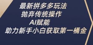 最新拼多多玩法,抛弃传统操作,AI赋能,助力新手小白获取第一桶金-AI学习资源网