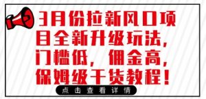 3月份拉新风口项目全新升级玩法,门槛低,佣金高,保姆级干货教程-AI学习资源网