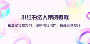 小红书达人带货教程:精准定位找方向,爆款内容创作,精细运营提升-AI学习资源网