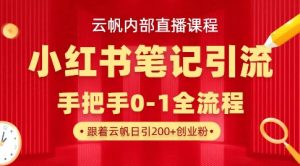 云帆内部直播课·小红书笔记引流,手把手从0-1全流程-AI学习资源网