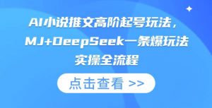 AI小说推文高阶起号玩法,MJ+DeepSeek一条爆玩法实操全流程-AI学习资源网