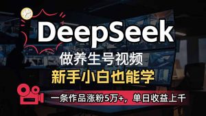 小白用DeepSeek做养生号,一条作品涨粉5万+,单日收益上千-AI学习资源网