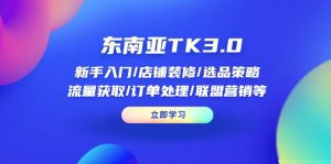 东南亚TK3.0:新手入门/店铺装修/选品策略/流量获取/订单处理/联盟营销等-AI学习资源网