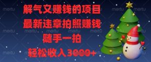 解气又挣钱的项目,最新违章拍照挣钱,随手一拍,轻松收入数张【揭秘】-AI学习资源网