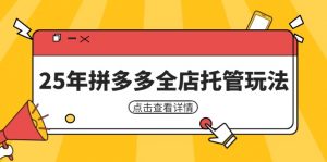 25年拼多多全店托管玩法,矩阵动销裂变玩法如何低风险盈利 新手运营秘籍-AI学习资源网