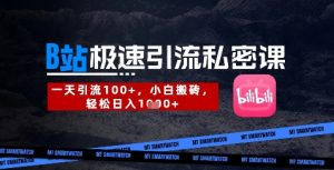 B站创业粉极速引流私密课,一天引流300+,小白搬砖,轻松日入数张-AI学习资源网